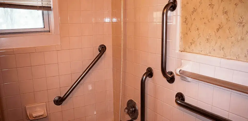 Shower grab bar installation for bathroom safety and accessibility in Des Moines, IA