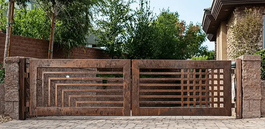 Custom driveway gate installation for a home entrance in Des Moines, IA