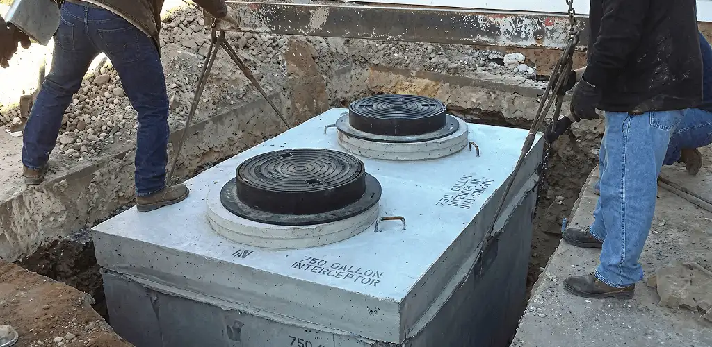 Grease trap installation for a commercial property drainage system in Des Moines, IA